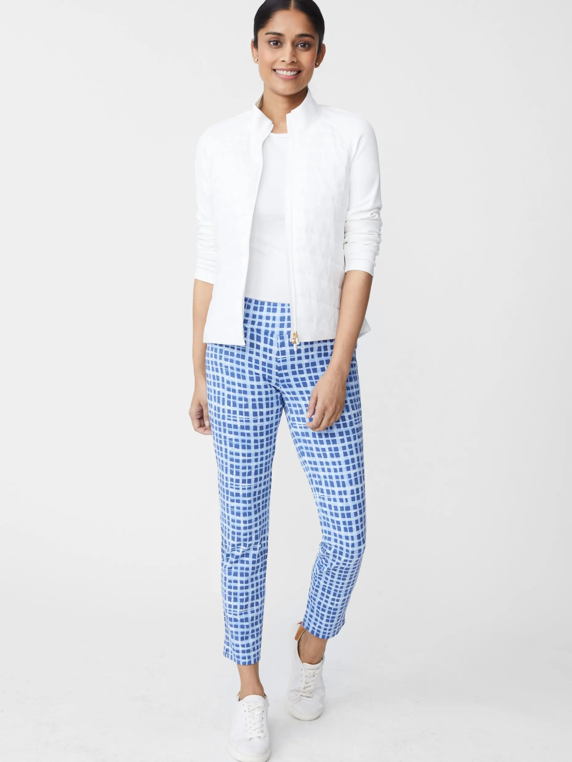 Newport Capri Pants In Painterly Check