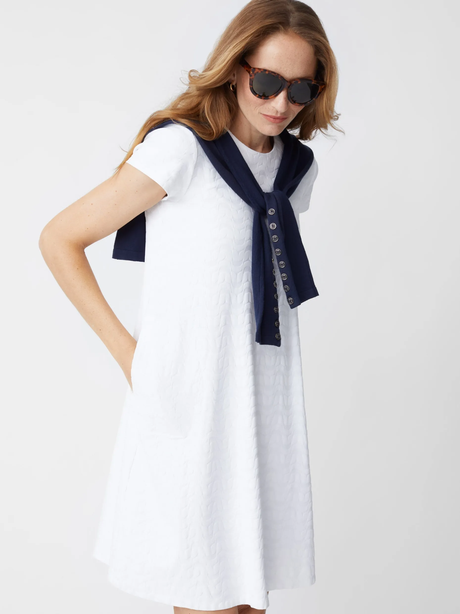 Swing Dress In Deco Tulip Jacquard